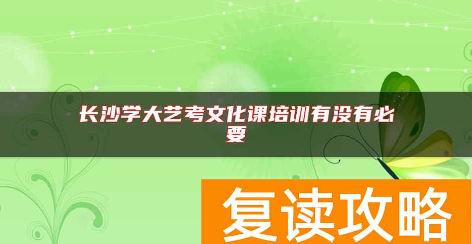 长沙学大艺考文化课培训有没有必要